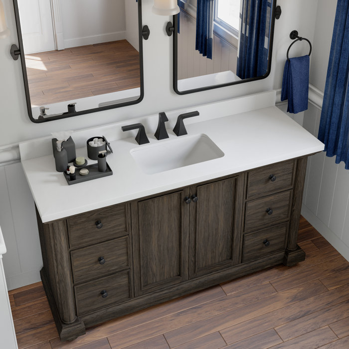 Lark Manor Andii 60'' Freestanding Single Bathroom Vanity with Quartz